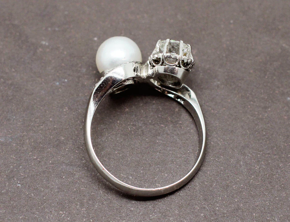 Bague Toi et Moi Diamant Perle - Image 4