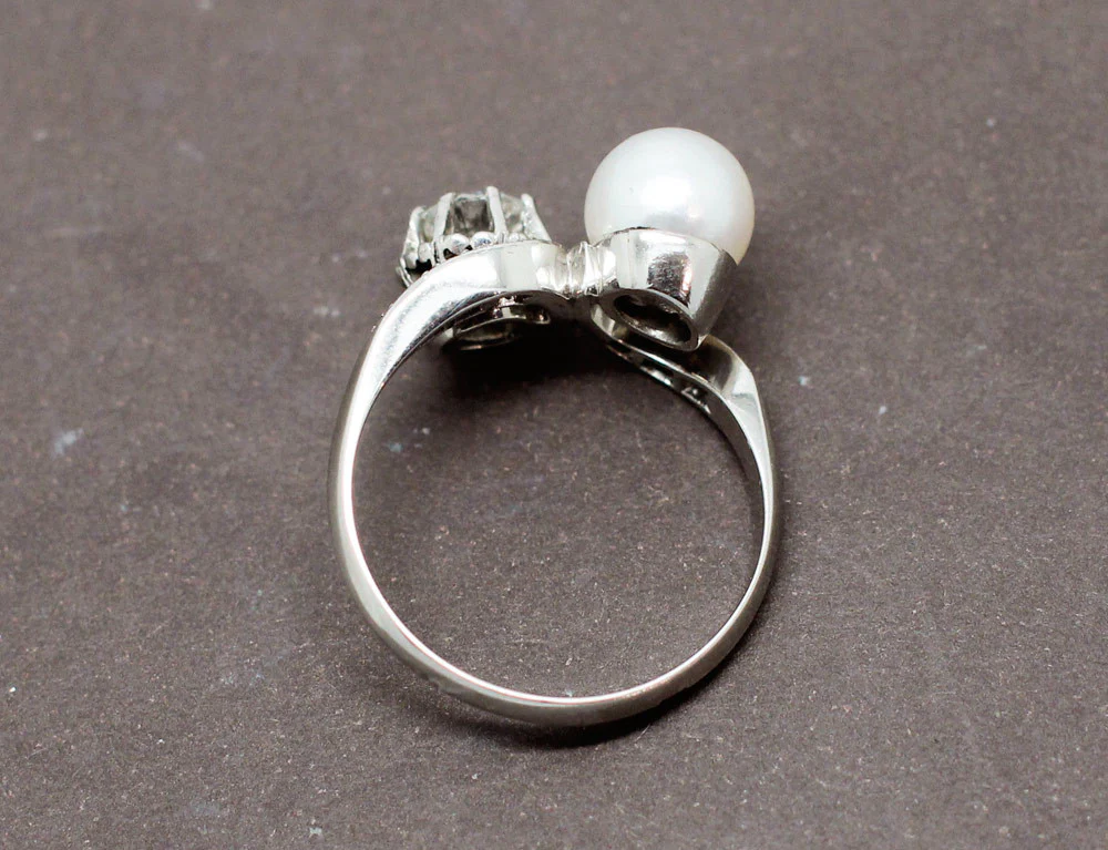 Bague Toi et Moi Diamant Perle - Image 5