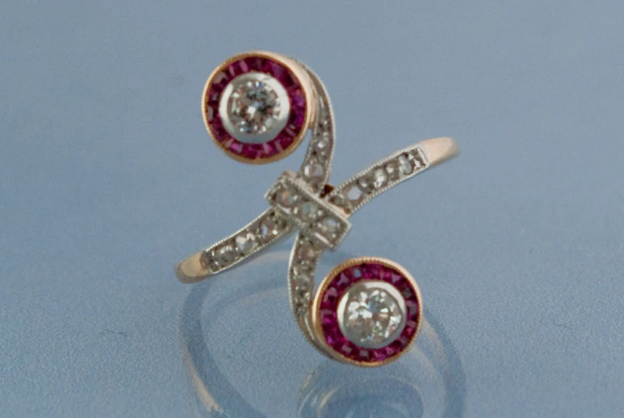 Bague Toi et moi diamant rubis - Image 2