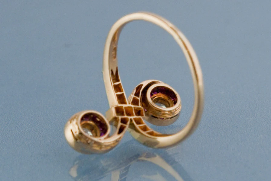 Bague Toi et moi diamant rubis - Image 3