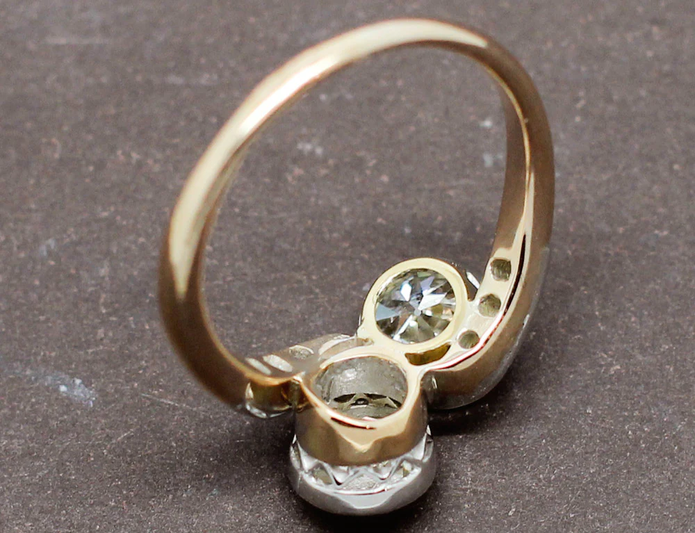 Bague Toi et Moi Diamants Jaune et Blanc - Image 5