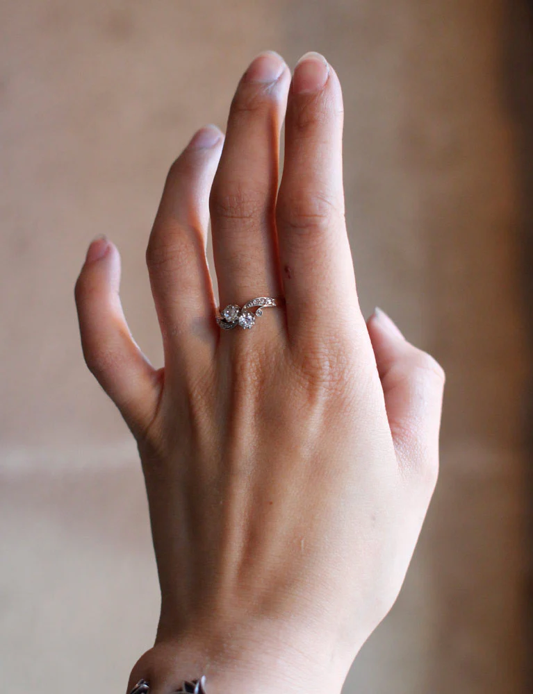 Bague Toi et Moi Diamants Or Rose - Image 6