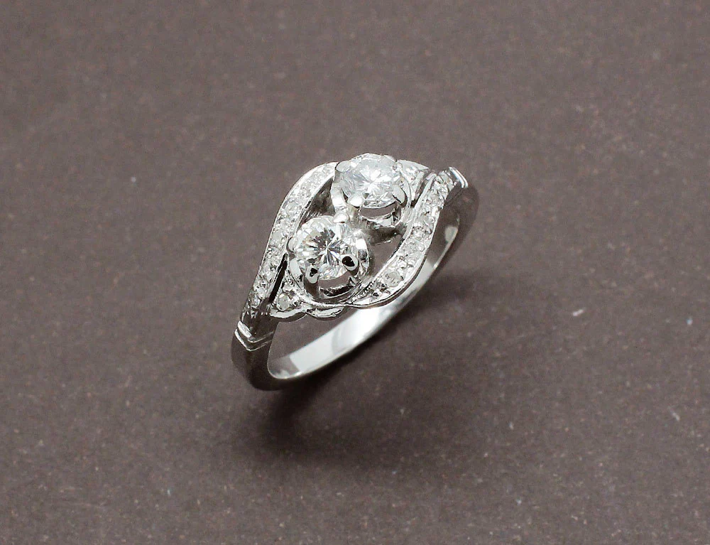Bague Toi et Moi Or Blanc et Diamants