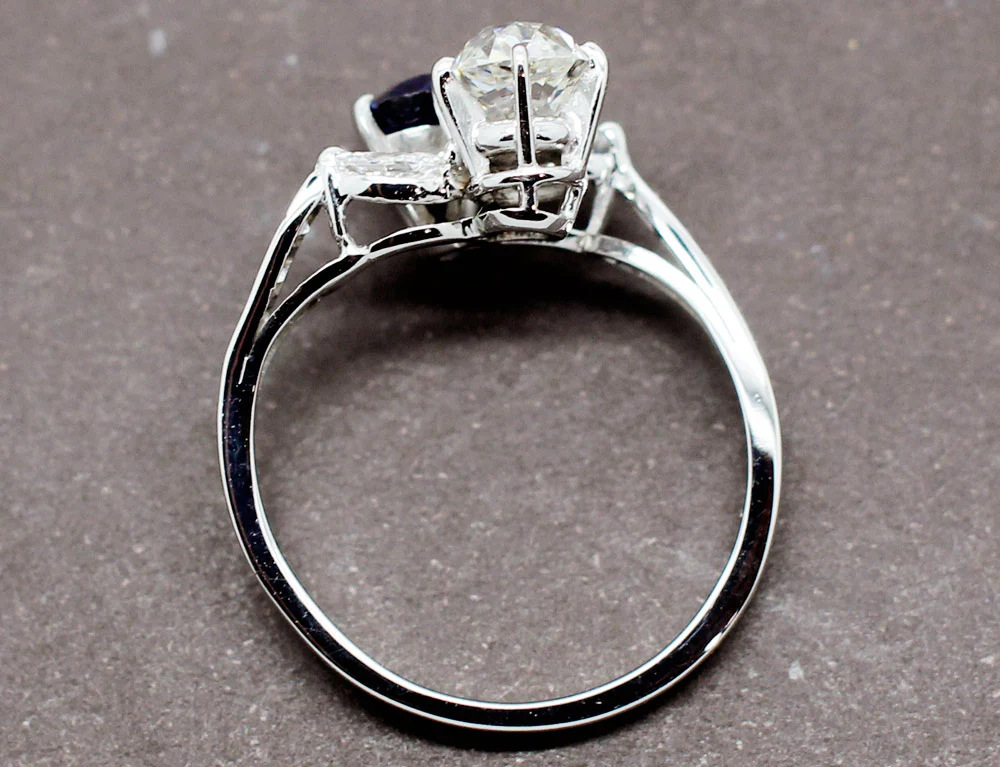 Bague Toi et Moi Saphir Diamant - Image 5