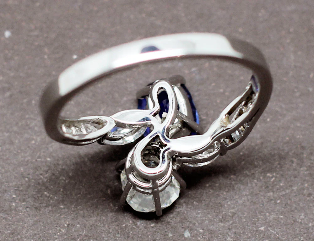 Bague Toi et Moi Saphir Diamant - Image 6