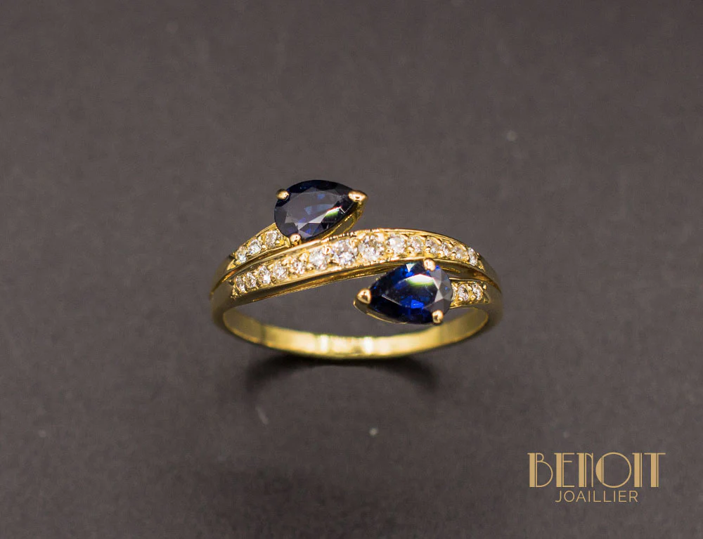 Bague Toi et Moi Saphirs - Image 2