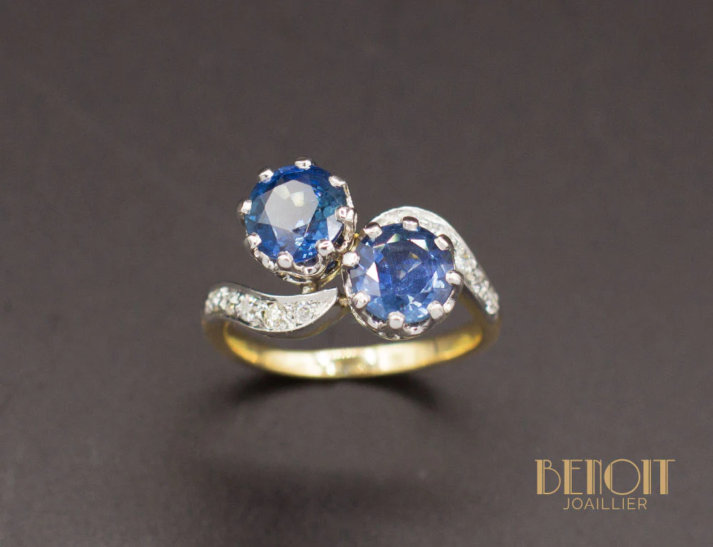 Bague Toi et Moi Saphirs - Image 2