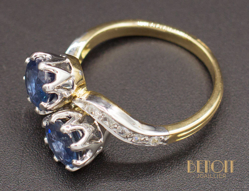 Bague Toi et Moi Saphirs - Image 4