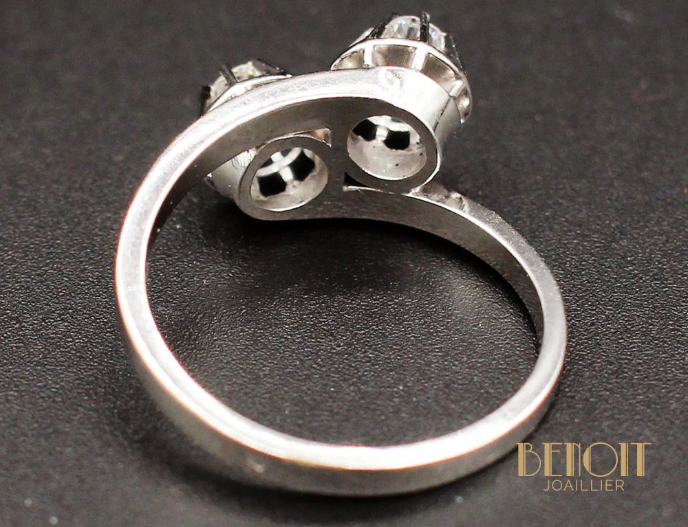 Bague "Toi et Moi" Vintage Diamants - Image 6