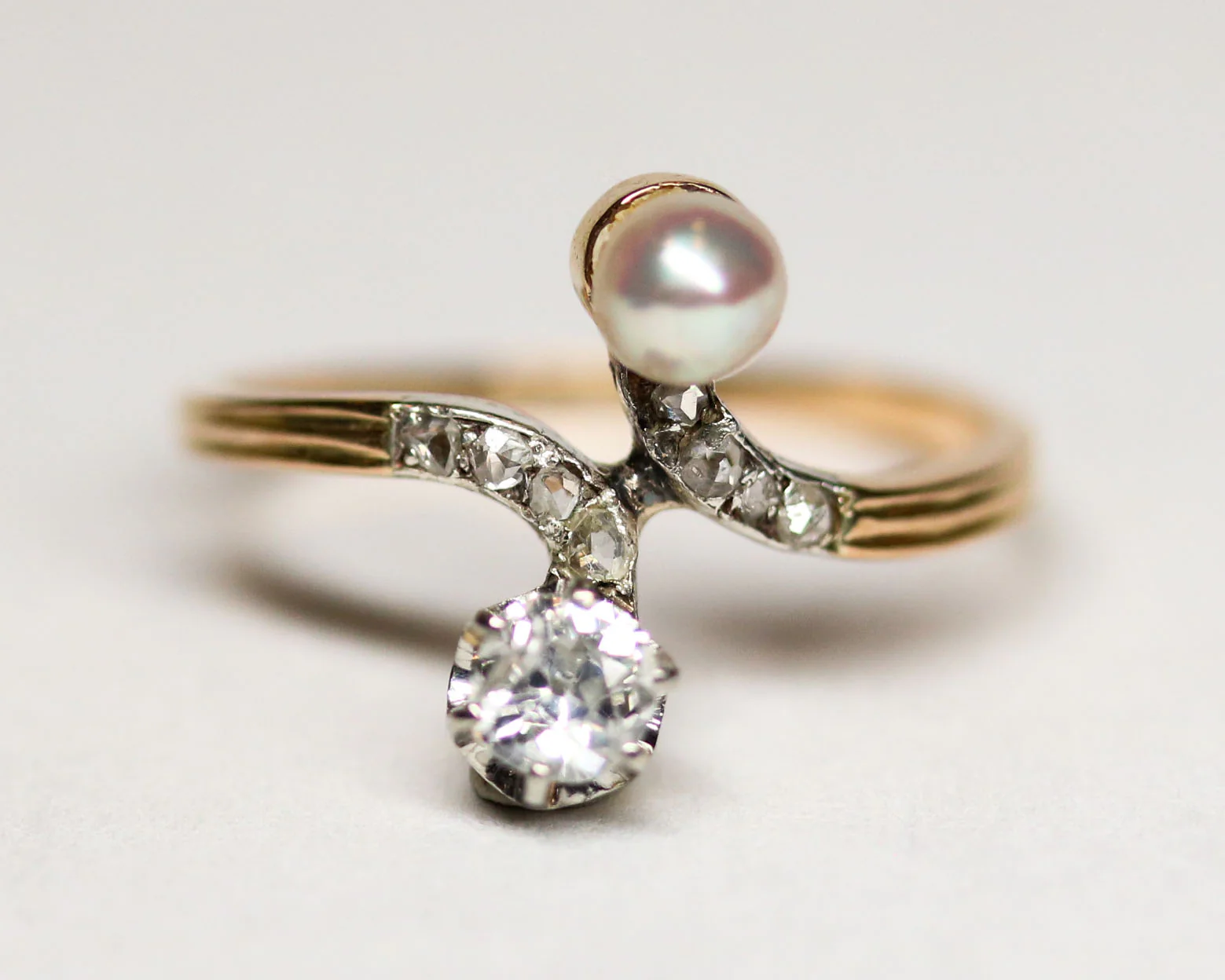 Bague Toi & Moi Perle et Diamants - Image 6