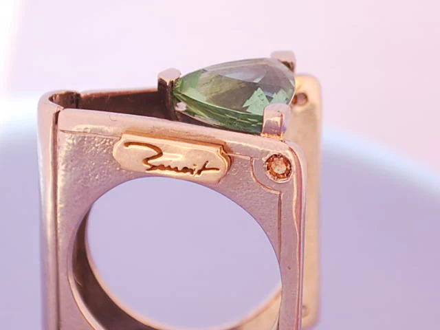 Bague tourmaline verte en forme de livre en Or 18 carat "Benoit - Image 4