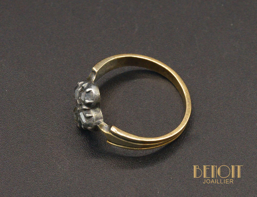 Bague Trèfle Ancienne Diamants - Image 4