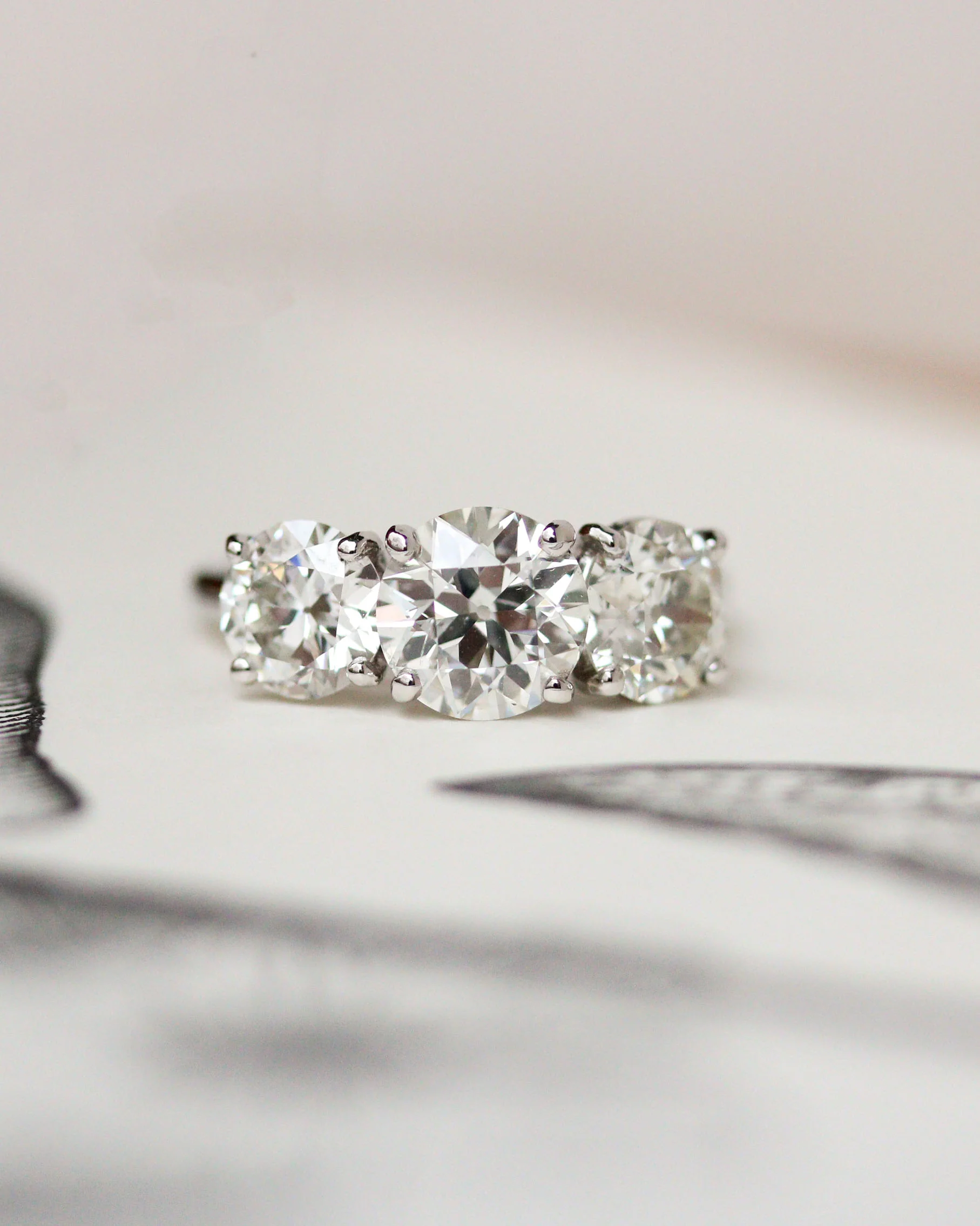 Bague Trilogie Diamants Certifiés et Platine