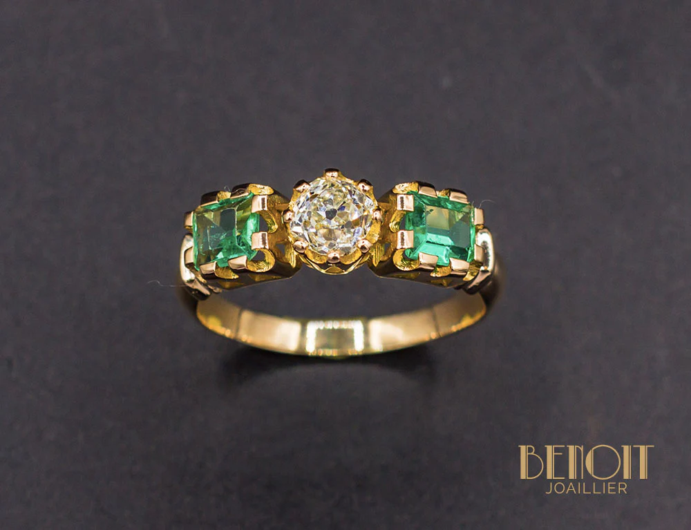 Bague Trilogie Emeraudes Diamant - Image 2
