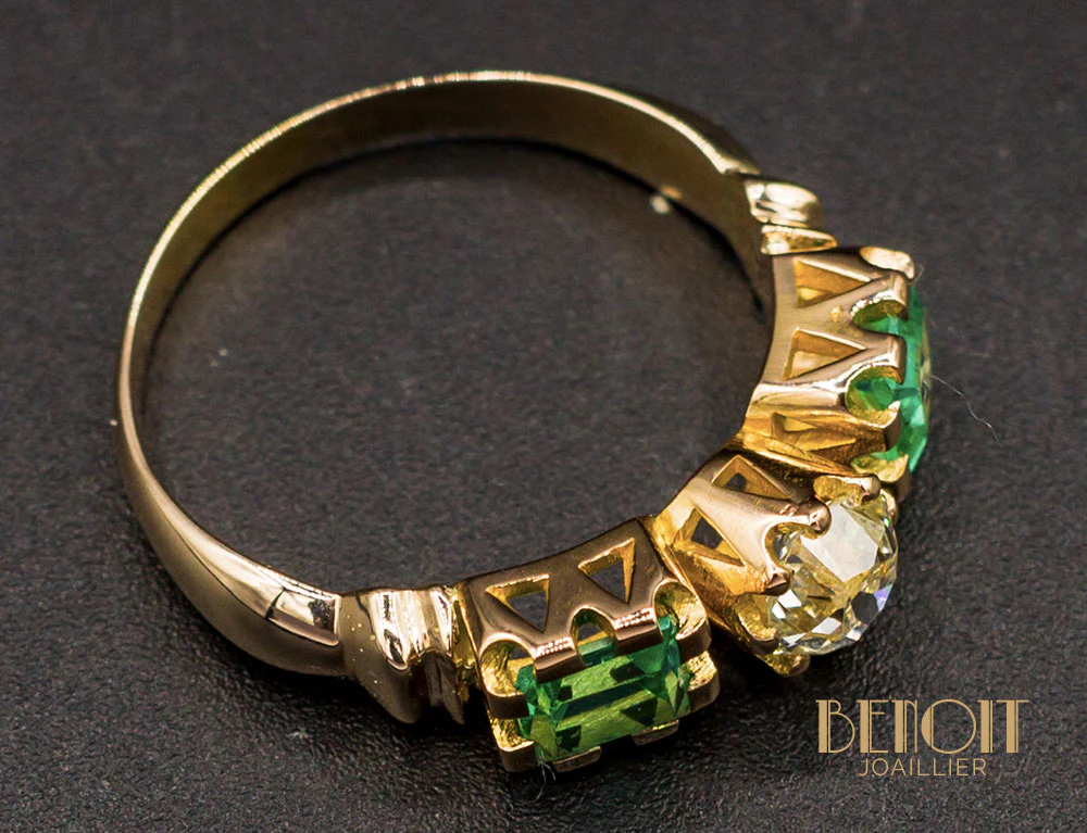 Bague Trilogie Emeraudes Diamant - Image 4