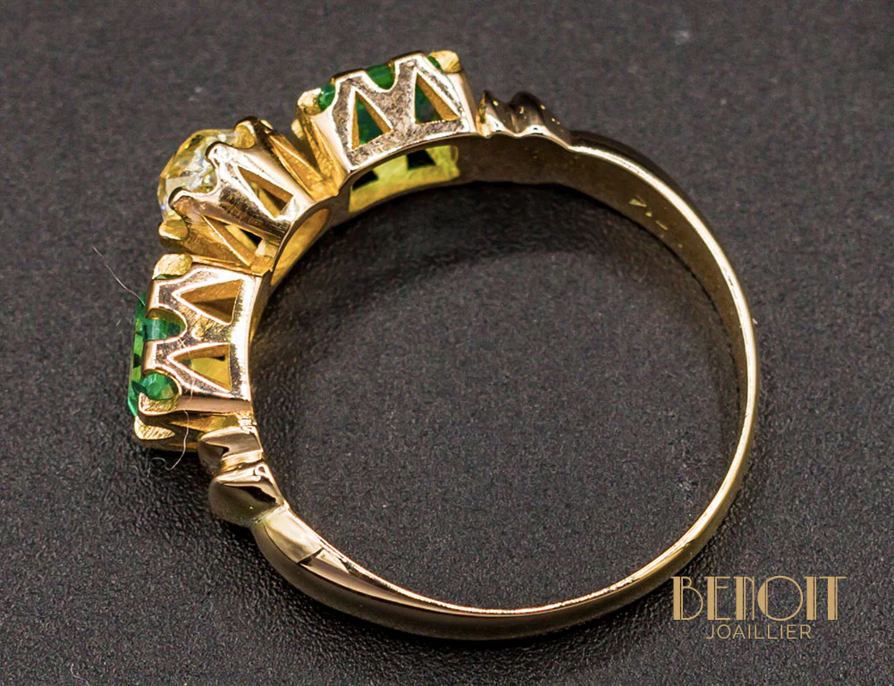 Bague Trilogie Emeraudes Diamant - Image 5