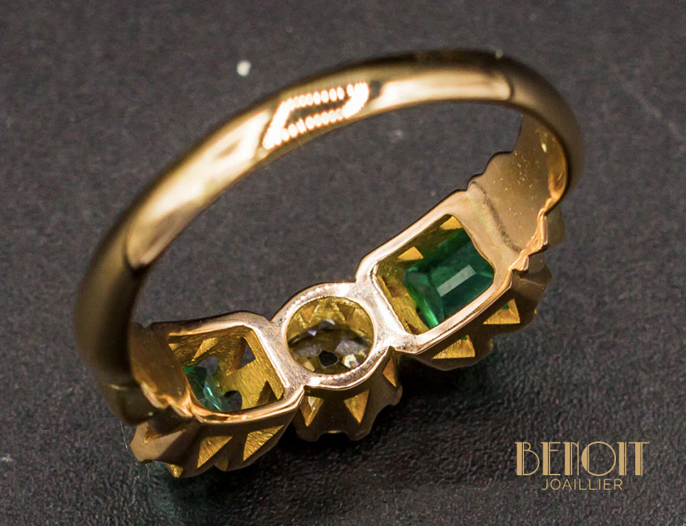 Bague Trilogie Emeraudes Diamant - Image 6