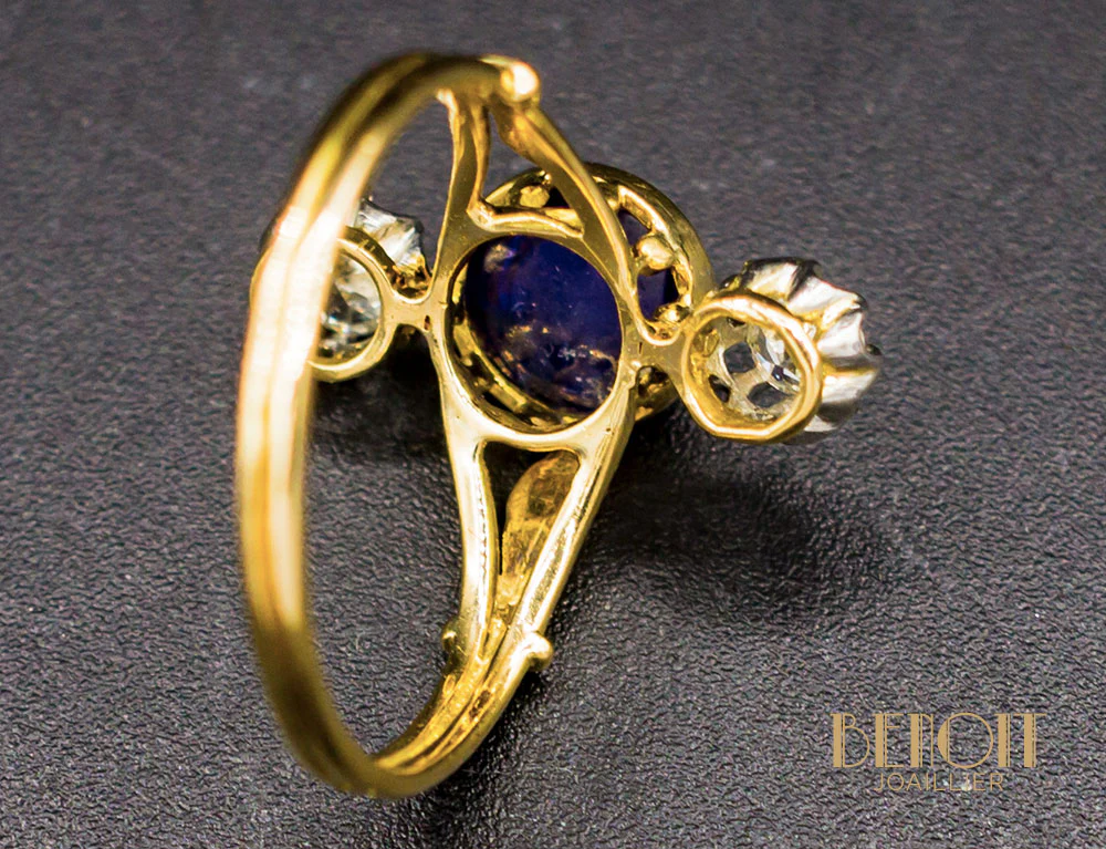 Bague Trilogie Saphir Diamants - Image 5