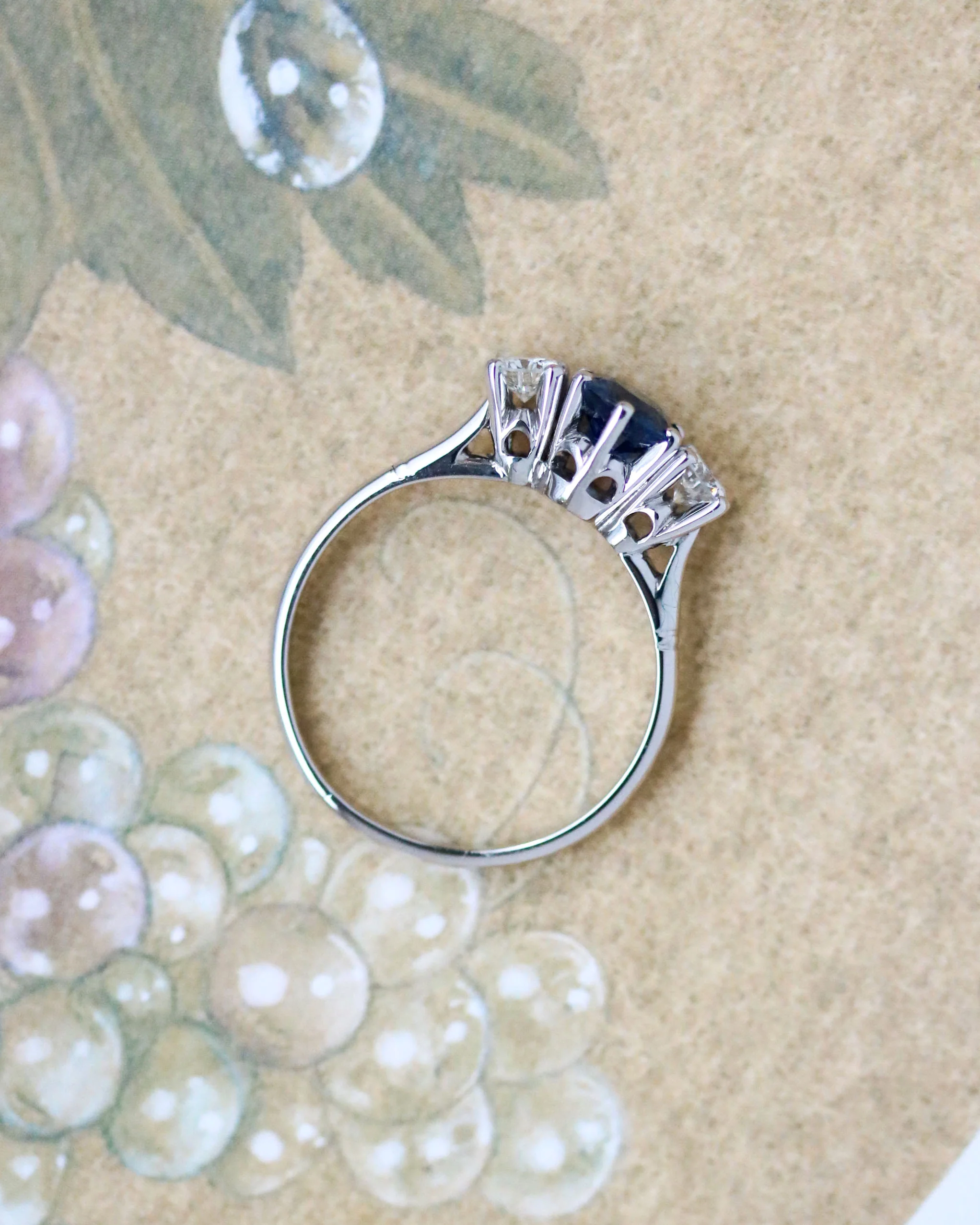 Bague Trilogie Saphir et Diamants - Image 3