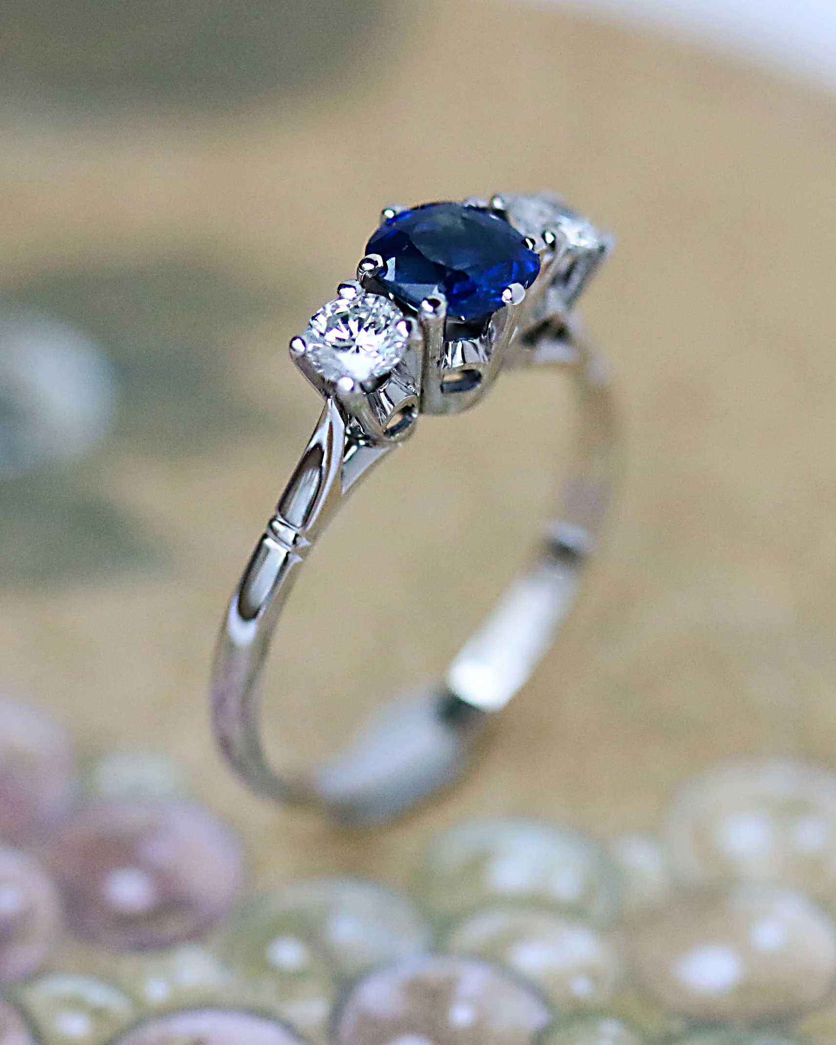 Bague Trilogie Saphir et Diamants - Image 4