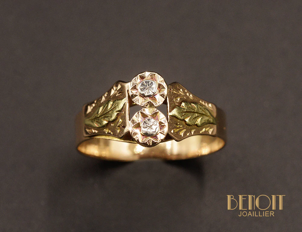 Bague Ancienne 3 ors XIXème - Image 2