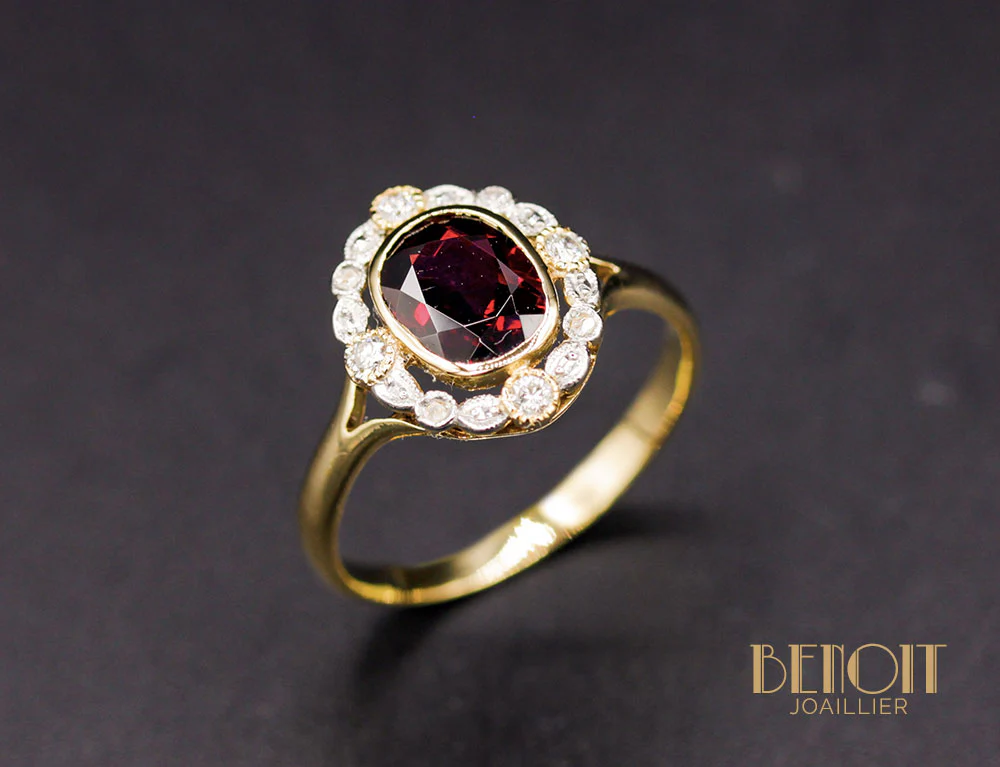 Bague Vintage Grenat