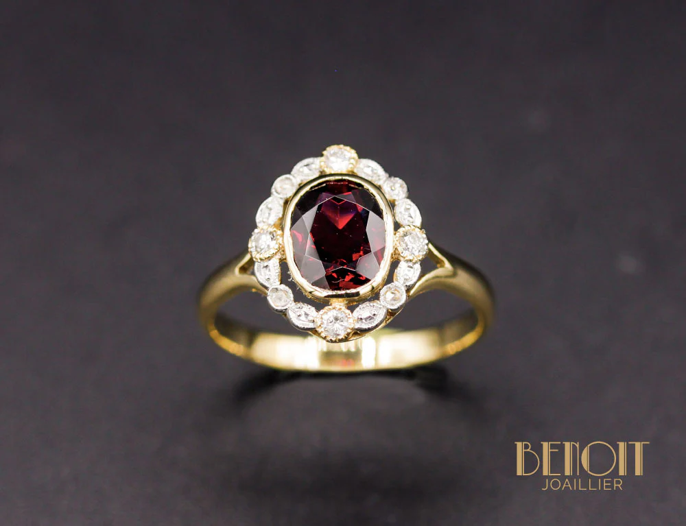 Bague Vintage Grenat - Image 2