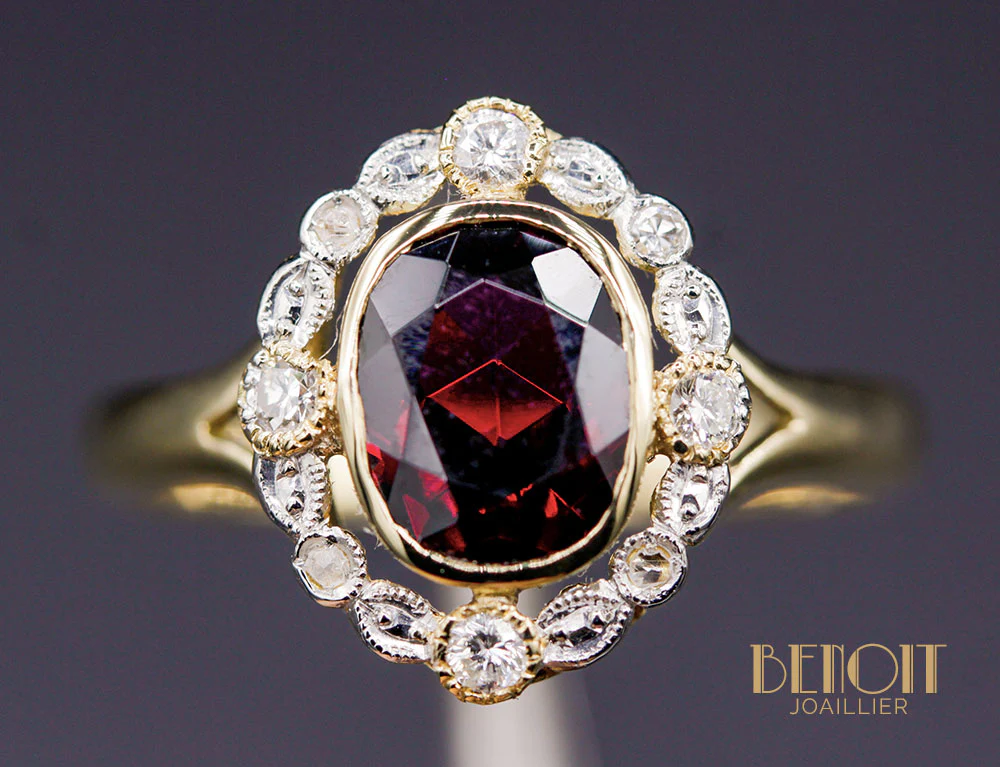 Bague Vintage Grenat - Image 3
