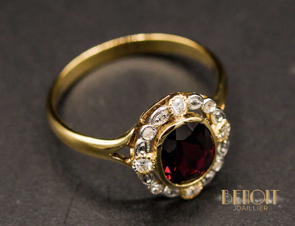 Bague Vintage Grenat - Image 4
