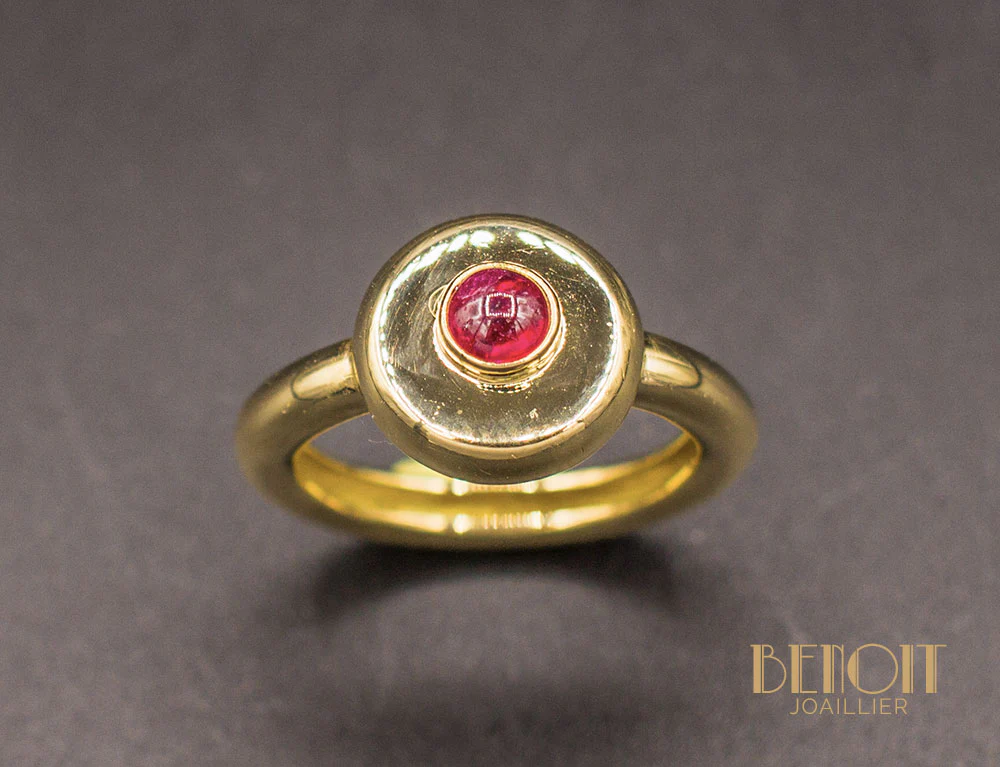 Bague Vintage Rubis Or - Image 2