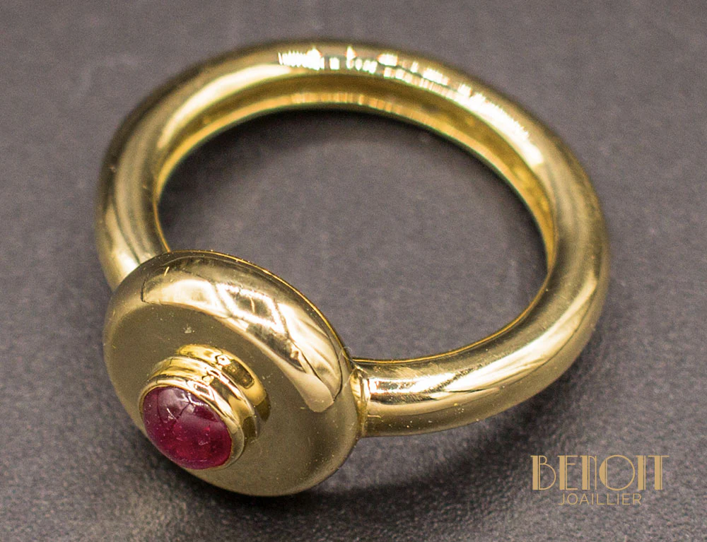 Bague Vintage Rubis Or - Image 4