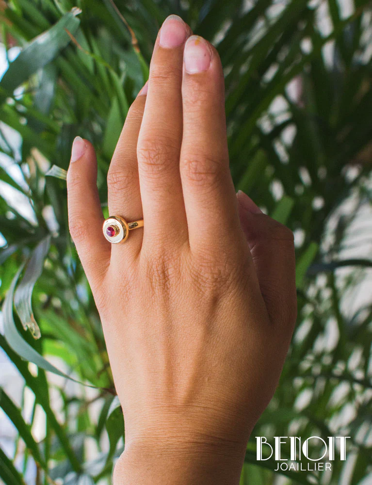 Bague Vintage Rubis Or - Image 7