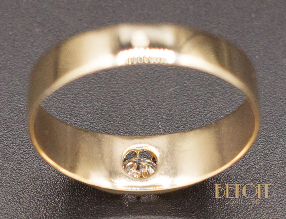 Bague XIXe Diamant Gravures - Image 5