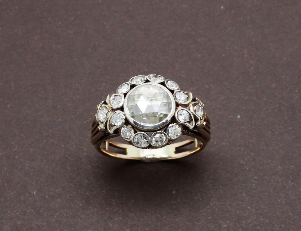 Bague XIXe Diamant Taille Rose - Image 2
