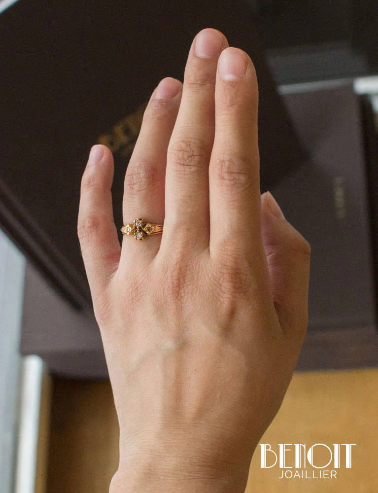 Bague XIXe Or Diamants - Image 7