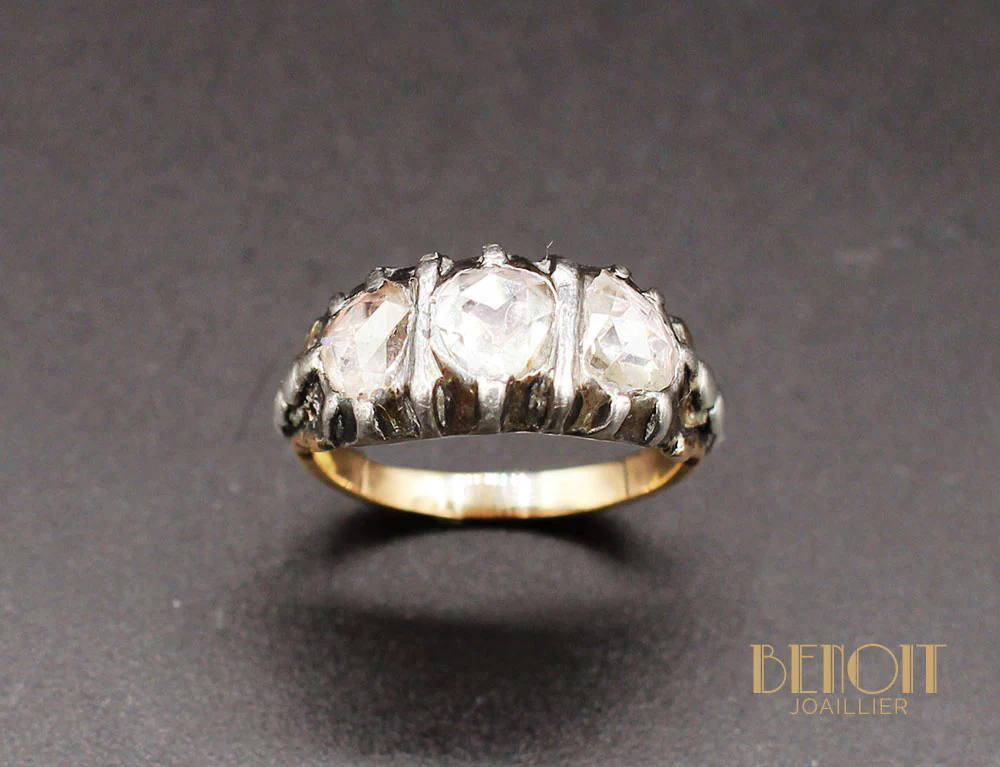 Bague XVIIIe Jarretière Or Diamants - Image 2