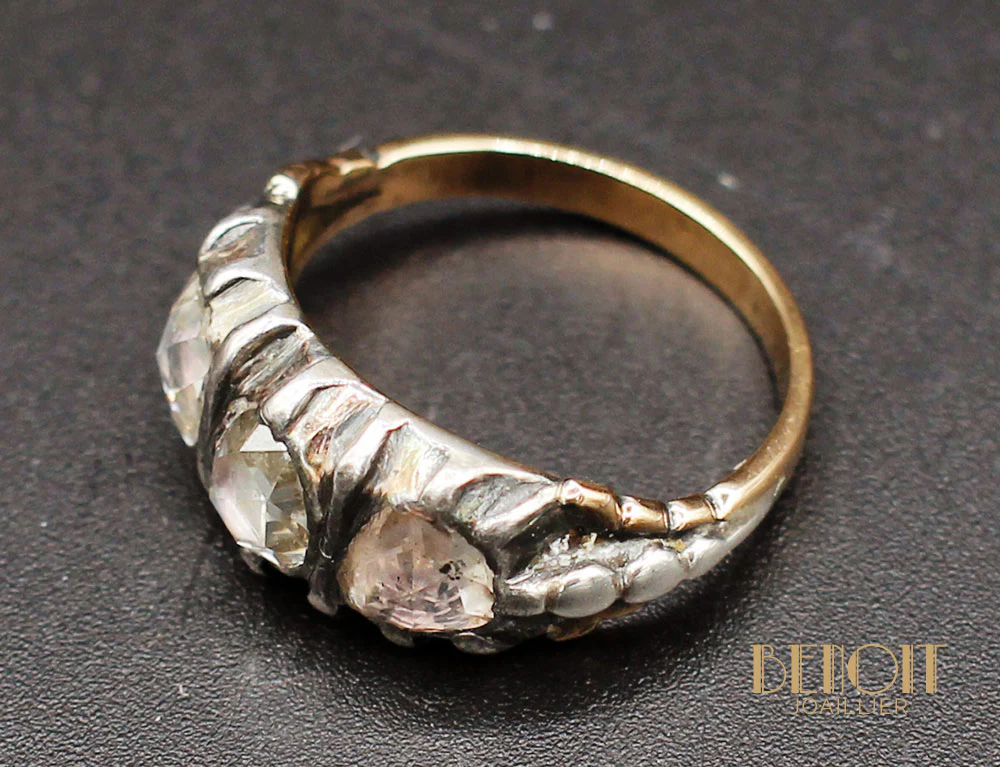 Bague XVIIIe Jarretière Or Diamants - Image 4