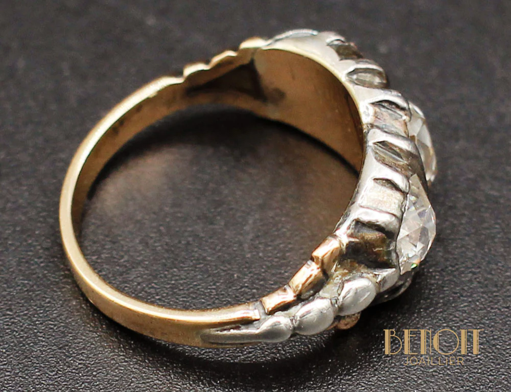Bague XVIIIe Jarretière Or Diamants - Image 5