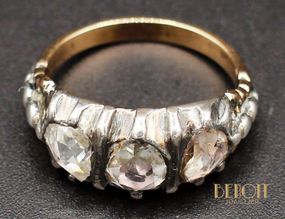 Bague XVIIIe Jarretière Or Diamants - Image 8