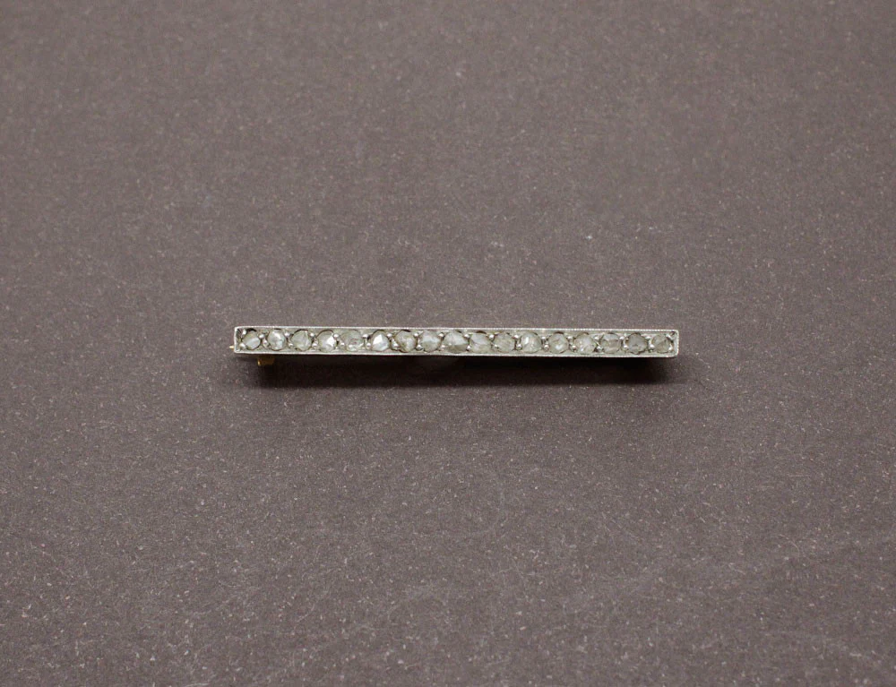 Barrette Broche Diamants Taille Ancienne