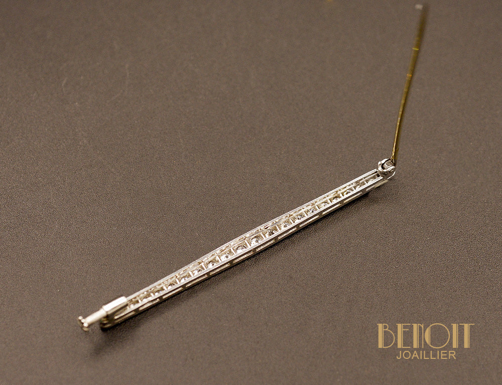 Broche Barrette Diamants Art déco - Image 3