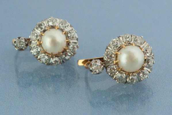 Bouble d'oreille de Perles fines et diamants