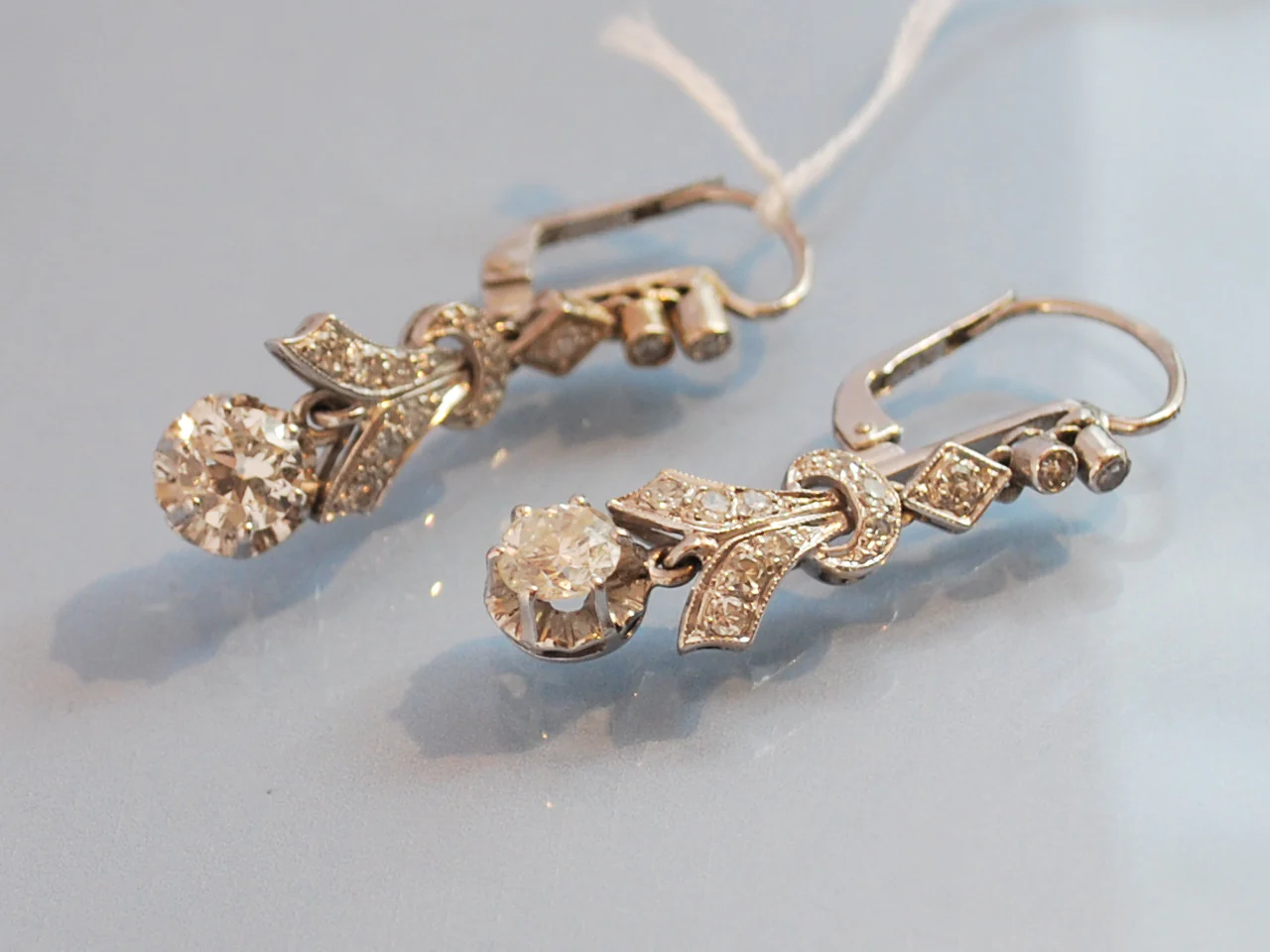 Boucle d oreille art deco diamant et or - Image 3