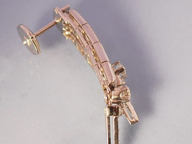 Boucle d oreille art deco diamant platine - Image 4