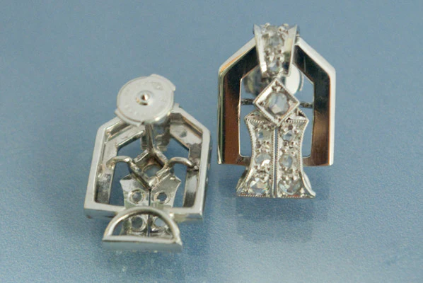 Boucle d'oreille Platine et Diamant - Image 2