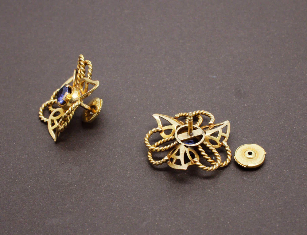 Boucles d'Oreilles Saphir et Or - Image 3
