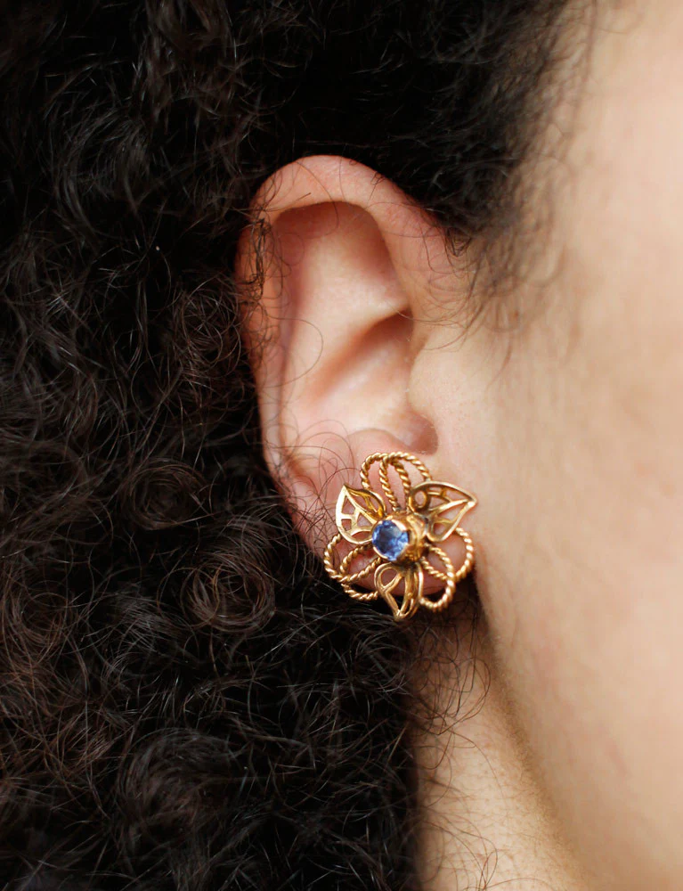 Boucles d'Oreilles Saphir et Or - Image 4