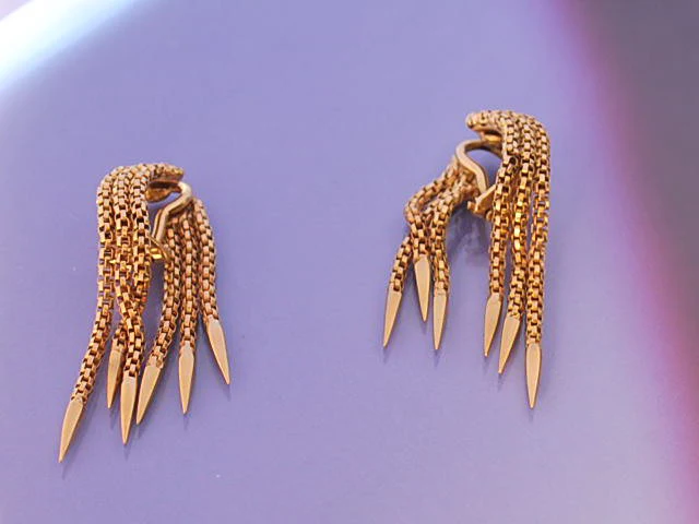 Boucles d oreille art deco en or jaune