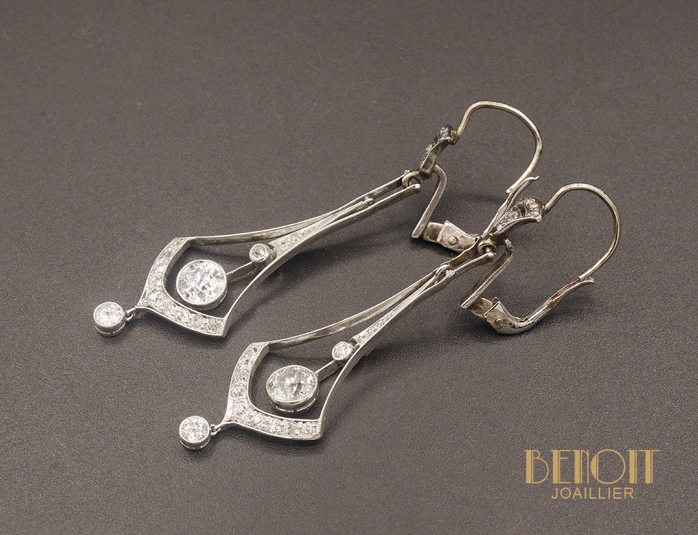 Boucles d’oreilles Art Déco Diamants - Image 2