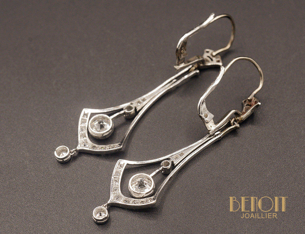 Boucles d’oreilles Art Déco Diamants - Image 3